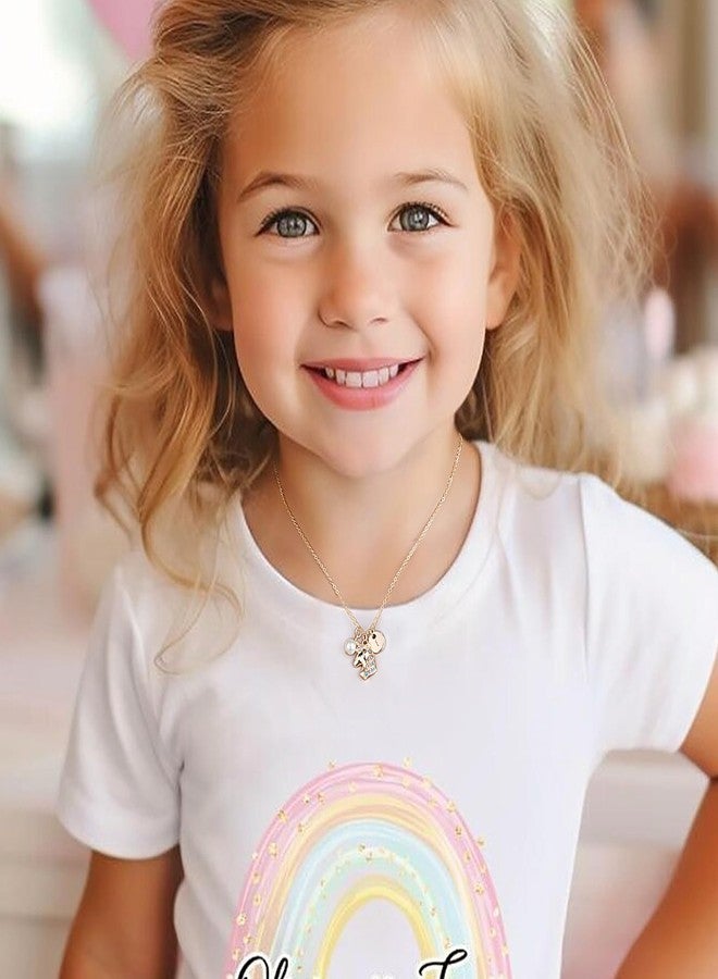 chorfla Unicorn Necklace, Colorful Pendant Unicorn Necklaces Jewelry Birthday Gift Unicorns Gift A Initial Pearl Necklace Unicorns Jewelry(A) - Image 4